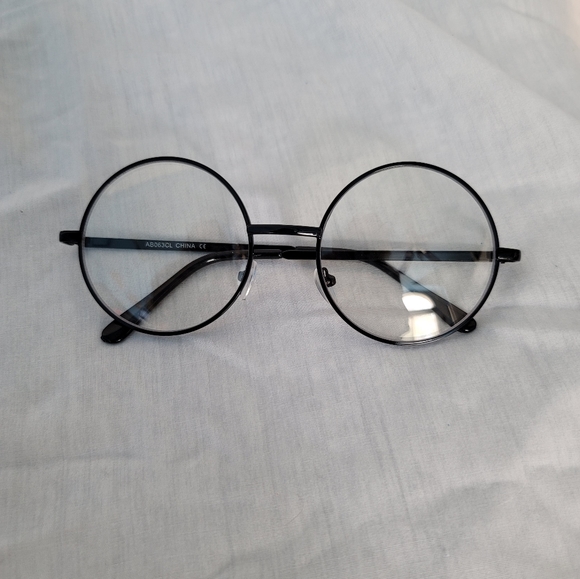 NEW Vintage Lennon Inspired Clear Lens Round Frame Sunglasses - Picture 3 of 5